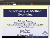 Subclassing and Method Overriding - thumb