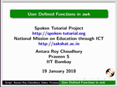 User Defined Functions in awk - thumb