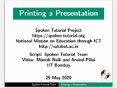 Printing a presentation in Impress - thumb