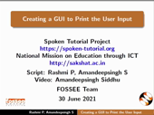 Creating a GUI to print the user input - thumb