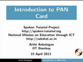 Introduction to PAN Card - thumb