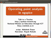 Operating point analysis in NGspice