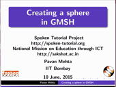 Creating a sphere in GMSH - thumb
