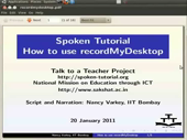 Creation of a spoken tutorial using recordMyDesktop - thumb