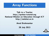 Array functions - thumb