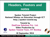 Headers Footers and Notes