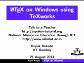 LaTeX on Windows using TeXworks
