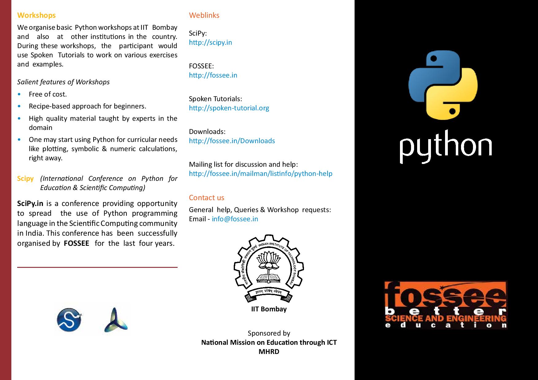 View Brochure | spoken-tutorial.org