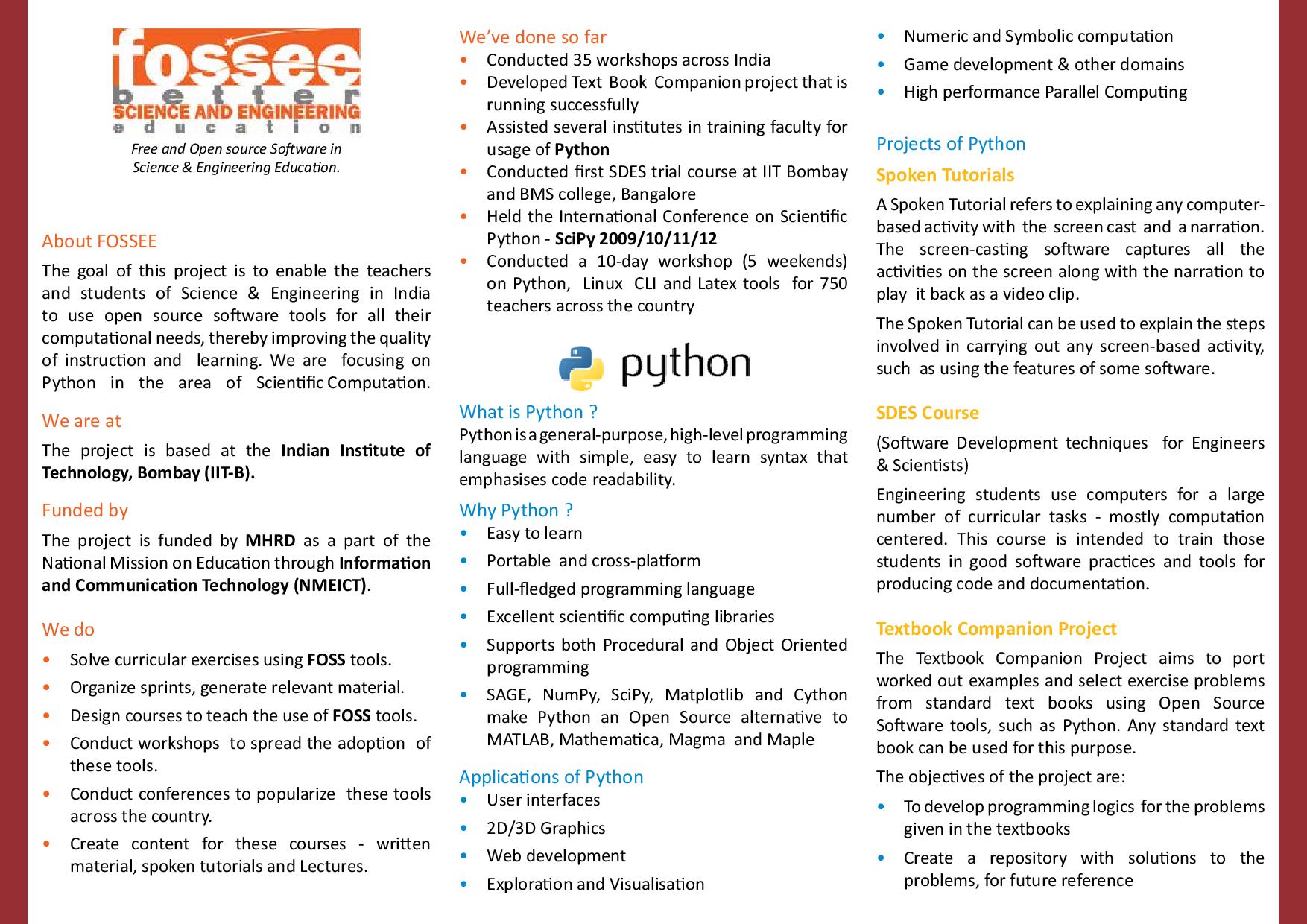 View Brochure | spoken-tutorial.org