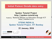 Initial Patient Details data entry - thumb
