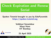 Check Expiration and Renew Serial - thumb