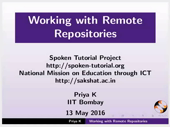 Working with Remote Repositories - thumb